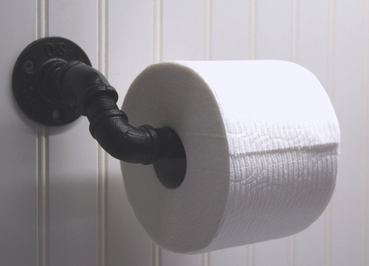 Toilet Paper Holder - Rustic Farmhouse Black Iron Pipe TPH1