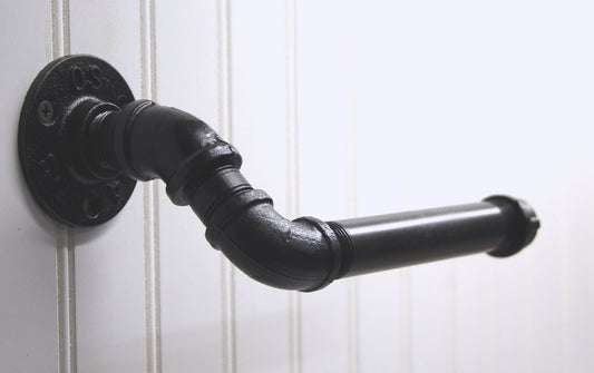 Toilet Paper Holder - Rustic Farmhouse Black Iron Pipe  TPH1